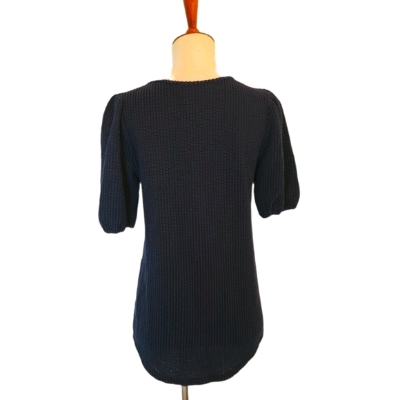 Green Envelope V Neck Short Sleeve Cotton Blouse Top Small NWT - Picture 5 of 9